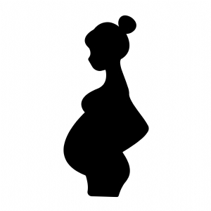 Pregnant Women Silhouette SVG, Pregnancy Clipart SVG Instant Download Vector Illustration