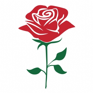 Red Rose SVG, Rose Clipart Vector Instant Download Flower SVG