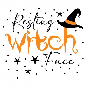 Resting Witch Face SVG, Witch Halloween SVG Halloween SVG