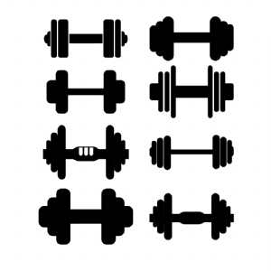 Dumbbell Bundle SVG, Clipart and Cut Files Fitness SVG