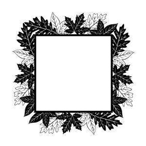 Black and White Flower Frame SVG Cut Files, Floral Frame Instant Download Drawings