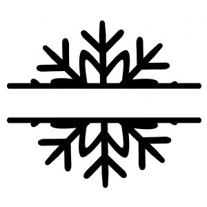 Black Snowflake Monogram SVG Cut File, Snowflake Vector Files Drawings
