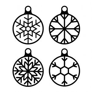 Snowflake Christmas Balls SVG & DXF Cut File Christmas SVG