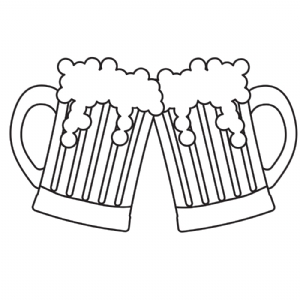 Beer Mugs Cheers SVG, Beer Pint Cheer Vector Files Drinking