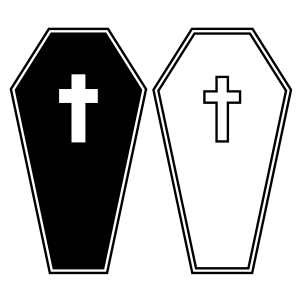 Coffin with Cross SVG, Coffin Instant Download Halloween SVG