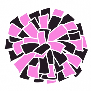 Pink and Black Pom Pom SVG, Pom Pom Vector Instant Download Vector Illustration