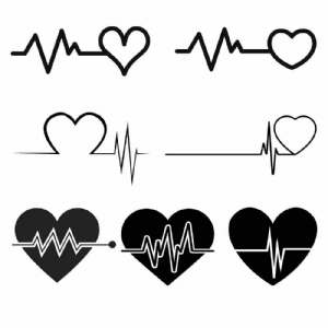 Heartbeat with Heart SVG Bundle, Digital Download Drawings