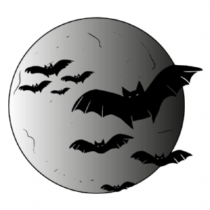 Moon and Bat SVG Cut Files, Halloween Moon Clipart Cut Files Halloween SVG