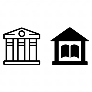 Library Building SVG Cut Files, Instant Download College Or University