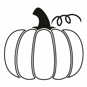 Pumpkin Outline SVG, Pumpkin Basic Outline SVG Instant Download Halloween SVG