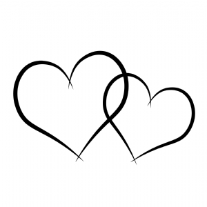Wedding Heart SVG, Two Hearts Vector Files Drawings