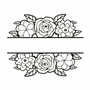 Floral Monogram SVG Cut File, Instant Download Drawings