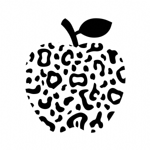Leopard Print Apple SVG Cut File, Apple SVG Fruits and Vegetables SVG