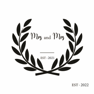Mr & Mrs with Wreath SVG Cut File, Mr and Mrs SVG Vector Wedding SVG