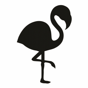Black Basic Flamingo SVG Cut, Flamingo Vector Clipart File Bird SVG
