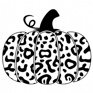 Black Leopard Pumpkin SVG Cut File, Black Pumpkin Clipart Halloween SVG