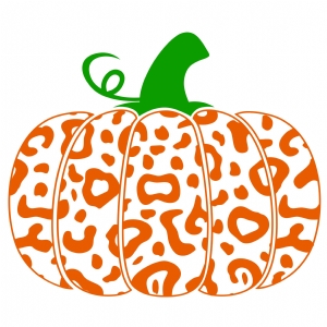 Orange Pumpkin Leopard SVG, Pumpkin SVG Vector Files Halloween SVG