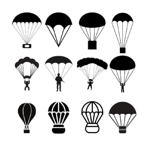 Parachute SVG Bundle, Sky Diving Clipart Files Bundle SVG