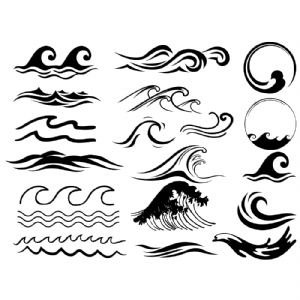 Wave SVG Bundle, Ocean Waves SVG Cut and Cliparts Bundle SVG