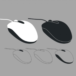 Black and White Computer Mouse SVG Bundle Clipart Illustrations