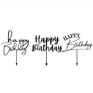 3 Birthday Cake Topper SVG Cut Files, Birthday Topper SVG Vector Files Cake Topper SVG