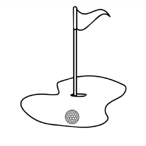 Golf Ball Hole and Flag SVG Cut Files, Illustration SVG Golf SVG
