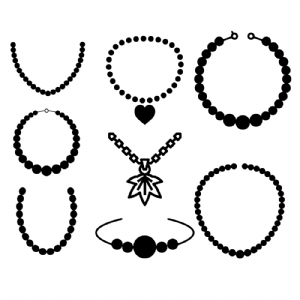 Necklace Bundle SVG Clipart Files, Necklaces Instant Download Drawings