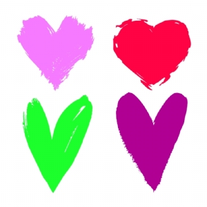 Colorful Brush Heart SVG, Brsuh Stroke Heart Clipart Cut Files Drawings