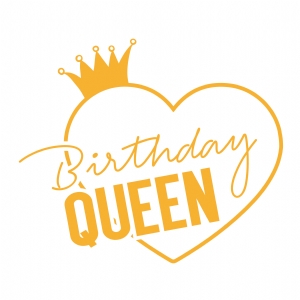 Birthday Queen Heart SVG Cut File, Instant Download Birthday SVG