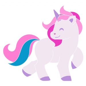Cute Unicorn SVG Cut File, Little Pony SVG Instant Download Drawings