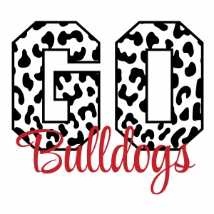 Go Bulldogs Red with Leopard SVG Cut File Football SVG