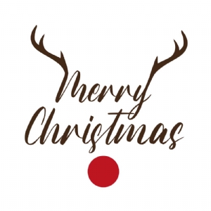 Merry Christmas Design with Deer Horn SVG Christmas SVG