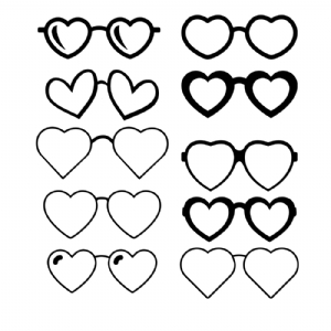 Heart Sunglasses Outline SVG Bundle | PremiumSVG