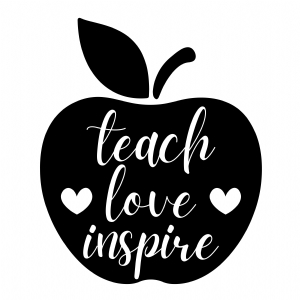 Teach Love Inspire Apple SVG, Teacher SVG Cut File Teacher SVG