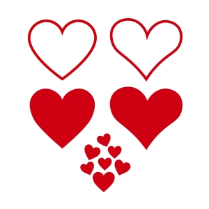 Heart Bundle SVG Cut Files, Hearts Bundle Instant Download Shapes