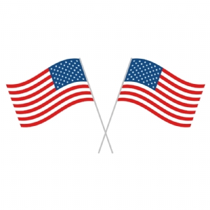 Crossed USA Flags SVG, Vector and Clipart Files Flag SVG