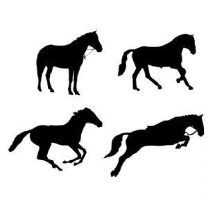 Running Horse SVG Clipart File, Horse Silhouette Instant Download Horse SVG