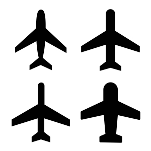 Basic Airplane Bundle SVG Cut & Clipart Files Transportation