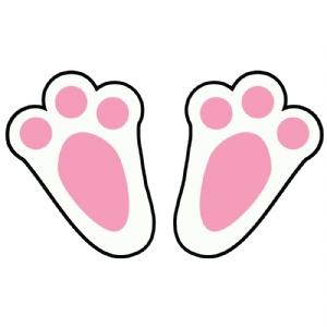 Pink Bunny Feet SVG Files, Rabbit Feet Clipart Easter Day SVG