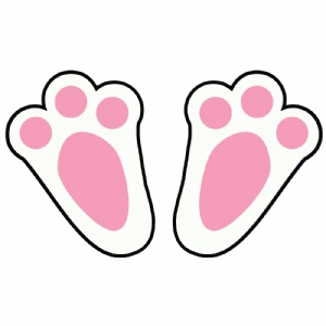 Pink Bunny Feet SVG Files, Rabbit Feet Clipart Easter Day SVG