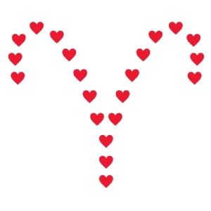 Aries Heart SVG Cut Files, Aries Sign Instant Download Symbols