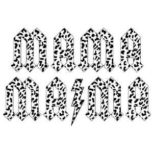 Bolt Mama Leopard SVG Cut Files, ACDC Mama SVG Mother's Day SVG