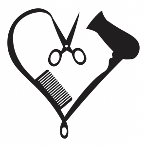 Hair Dresser Heart SVG Cut File Tools and Utensils