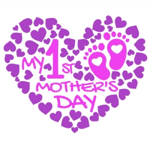 My First Mother's Day Heart Svg Cut Files, Mother's Day SVG Mother's Day SVG
