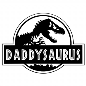Daddy Saurus Black and White SVG Cut Files, Daddysaurus Instant Download Cartoons