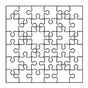 Square Puzzle Outline SVG Cut File, Puzzle Instant Download Vector Objects