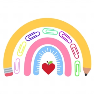Rainbow Teacher SVG Cut File, Teacher Boho Teacher SVG