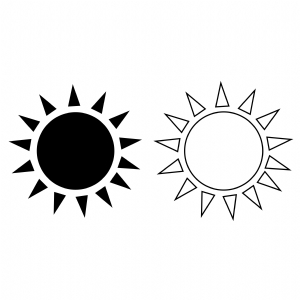 Black Basic Suns SVG Clipart Cut Files Sky/Space