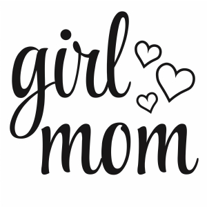 Girl Mom with Hearts SVG Cut File, Vector Files Mother's Day SVG