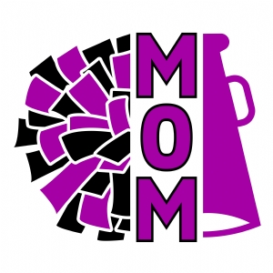 Pom Pom Cheer Mom with Megaphone SVG Cut File Football SVG